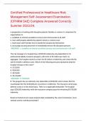 Certified Professional in Healthcare Risk Management Self-Assessment Examination (CPHRM SAE) Complete Answered Correctly: Summer 2023/24.