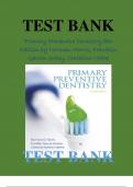 Primary Preventive Dentistry 8th Edition by Norman Harris, Franklin Garcia-Godoy, Christine Nathe Test Bank Table of Contents UNIT I: Primary Preventive Dental Concepts 1. Introduction to Primary Preventive Dentistry 2. Cultural Health Influences 3. Denta