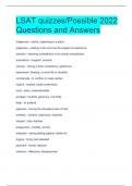 LSAT quizzes/Possible 2022 Questions and Answers