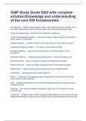 GISP Study Guide 2023 with complete solution;Knowledge and understanding of the core GIS fundamentals