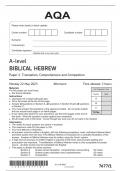 AQA 7677-1 BIBLICALHEBREW-A LEVEL PAPER 1 JUN23-Paper 1 Translation, Comprehension and Composition