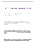 ATI: Practice Exam NG 2020