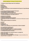 Pesticide Applicator Training C3 (Practice Exam 5) 1. Streaked, silvered foliage results from feeding by:  A) mites  B) lace bugs  C) fungus gnats  D) thrips: D) thrips 2. All of the following are cultural management techniques for fungal diseases except: