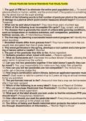 EIllinois Pesticide General Standards Test Study Guide 1. The goal of IPM isn't to eliminate the entire pest population but...: To avoid adverse effects on human, wildlife, and the environment (The question is something like the above but not the exact