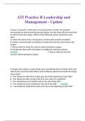 ATI Practice B Leadership and Management - Update PROCTORED 2023/2024