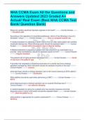 NHA CCMA Exam All the Questions and Answers Updated 2023-2024 version