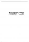 AED 3701 Exam Prep for Assignment 01 and Assignment 02, Questions & Answers