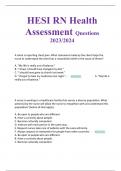 HESI RN Health Assessment Questions 2023/2024