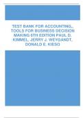 TEST BANK FOR ACCOUNTING,,  TOOLS FOR BUSINESS DECISION  MAKING 6TH EDITION PAUL D.  KIMMEL, JERRY J. WEYGANDT,  DONALD E. KIESO