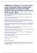 CPMA Exam Chapter 5: Communication Under Corporate integrity Agreement CPMA 2023(All of chapter 4) CPMA Chapter 5 Review Question and answers 100% correct  2023