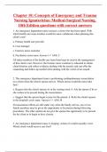 Chapter 10: Concepts of Emergency and Trauma Nursing Ignatavicius: Medical-Surgical Nursing, 10th Edition questions with correct answers