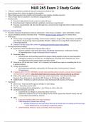 NUR 265 Exam 2 Study Guide  