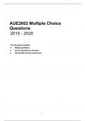 AUE 2602 MCQs 2015-2020, University of South Africa 