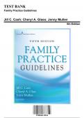 Test Banks For Family Practice Guidelines 5th Edition by Jill C. Cash; Cheryl A. Glass; ‎Jenny Mullen, 9780826135834, Chapter 1-23 Complete Guide