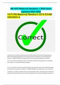 RN VATI Maternal Newborn s 2019 Exam  Updated 2023-2024 VATI RN Maternal Newborn 2019 EXAM GRADED A