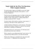 Study Guide for the Wise Test Questions With Complete Solutions