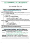 Exam 1 Study Guide - NUR2488 / NUR 2488 (Latest 2023 / 2024) : Mental Health Nursing - Rasmussen