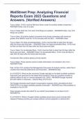 WallStreet Prep: Analyzing Financial Reports Exam 2023 Questions and Answers. (Verified Answers)