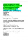 Pumping Apparatus Driver Operator Chapter 1 - Types Of Equipment And Apparatus Equipped With Pump/38 Questions And Answers (A+)