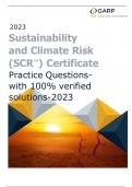 Sustainability and Climate Risk (SCR™) Certificate Practice Questions-with 100% verified solutions-2023