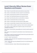 Level II Security Officer Review Exam Questions and Answers