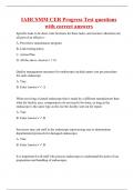 IAHCSMM CER Progress Test questions with correct answers