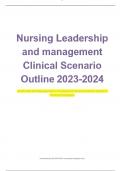 Nursing Leadership and management Clinical Scenario Outline 2023-2024