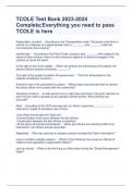 TCOLE Test Bank 2023-2024 Complete;Everything you need to pass TCOLE is here