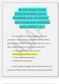 NR 222-Final Exam, Health andWellnessChamberlain University Questions and answers  2023 update (a+)