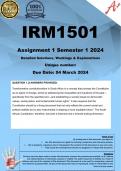 IRM1501 Assignment 1 (COMPLETE ANSWERS) Semester 1 2024 - DUE 4 March 2024 