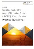 SUSTAINABILITY AND CLIMATE RISK- GARP SCR – ( 100% CORRECT ANSWER KEY AND WITH FULL EXPLANATION)