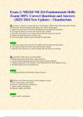 Exam 2: NR224/ NR 224 Fundamentals Skills Exam| 100% Correct Questions and Answers (2023/ 2024 New Update) - Chamberlain