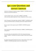 apa exam Questions and correct Answers