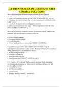 ILE PREP FINAL EXAM QUESTIONS WITH CORRECT SOLUTIONS