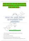 HESI RN EXIT EXAM QUESTIONS AND ANSWERS LATEST UPDATE FOR 2022/ 2023