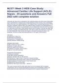 NU371 Week 3 HESI Case Study: Advanced Cardiac Life Support (ACLS): Sepsis - 25 questions and Answers Fall 2023 with complete solution