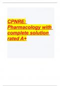 CPNRE: Pharmacology with complete solution rated A+