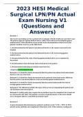 2023 HESI Medical Surgical LPN/PN Actual Exam Nursing V1 (Questions and Answers)