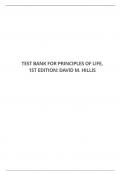 TEST BANK FOR PRINCIPLES OF LIFE, 1ST EDITION: DAVID M. HILLIS