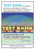 A Completely Answered TEST BANK FOR COMMUNITY AND PUBLIC HEALTH NURSING 10TH EDITION By Rector  Cherie & Stanley Mary J., Chapters 1-30 Complete Guide Newest Version, ISBN-9781975123048-Ace Your Exams with this Latest File