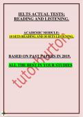 IELTS ACTUAL TESTS; READING AND LISTENING.   ACADEMIC MODULE; 10 SETS READING AND 10 SETS LISTENING.      BASED ON PAST PAPERS IN 2019.