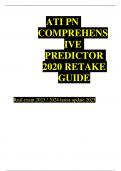 ATI PN COMPREHENS IVE PREDICTOR 2020 RETAKE GUIDE      Real exam 2023 / 2024 latest update 2023