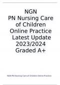 NGN PN Nursing Care of Children Online Practice  Latest Update 2023/2024  Graded A+