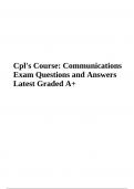 Cpl's Course: Communications Exam Questions and Answers Latest Graded A+