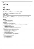 AQA AS HISTORY The Making of Modern Britain, 1951–2007 Component 2S MAY 2023 QUESTION PAPER: Building a new Britain, 1951–1979