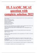 FL 5 AAMC MCAT question with complete solution 2023