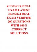 CIDESCO FINAL  EXAM LATEST  2023/2024 REAL EXAM VERIFIED  200 QUESTIONS WITH 100%  CORRECT  SOLUTIONS 