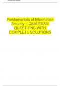 Fundamentals of Information Security – C836 EXAM QUESTIONS WITH COMPLETE SOLUTIONS