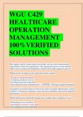 WGU C429 HEALTHCARE  OPERATION  MANAGEMENT  100%VERIFIED  SOLUTIONS