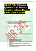 NR 341 NR 341 Exam 2 Questions And Answers( Complete Solution Rated A Grade Latest Updates. Exam 2 NR 341 1. The nurse is caring for a client with hypovolemic shock. The family member asks why the fluids are being warmed. What is the best response by the 